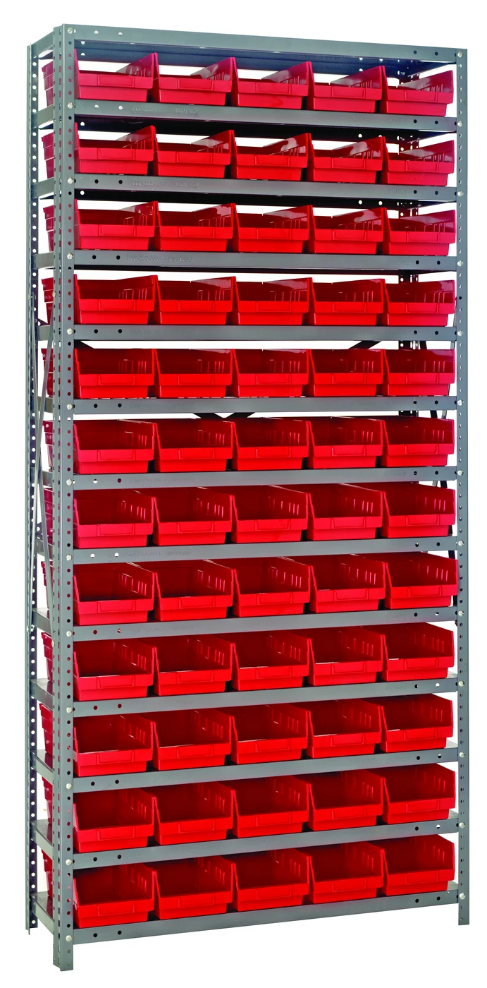 Quantum 1275-102RD Shelving Unit, 12"D x 36"L x 75"H, 400 lb capacity, Galvanized