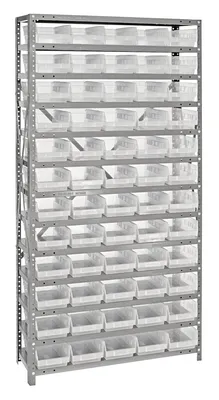 Quantum 1275-102CL Shelving Unit, 12"D x 36"L x 75"H, 400 lb capacity, Galvanized