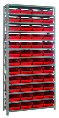 Quantum 1275-107RD Shelving Unit, 12"D x 36"L x 75"H, 400 lb capacity, Galvanized