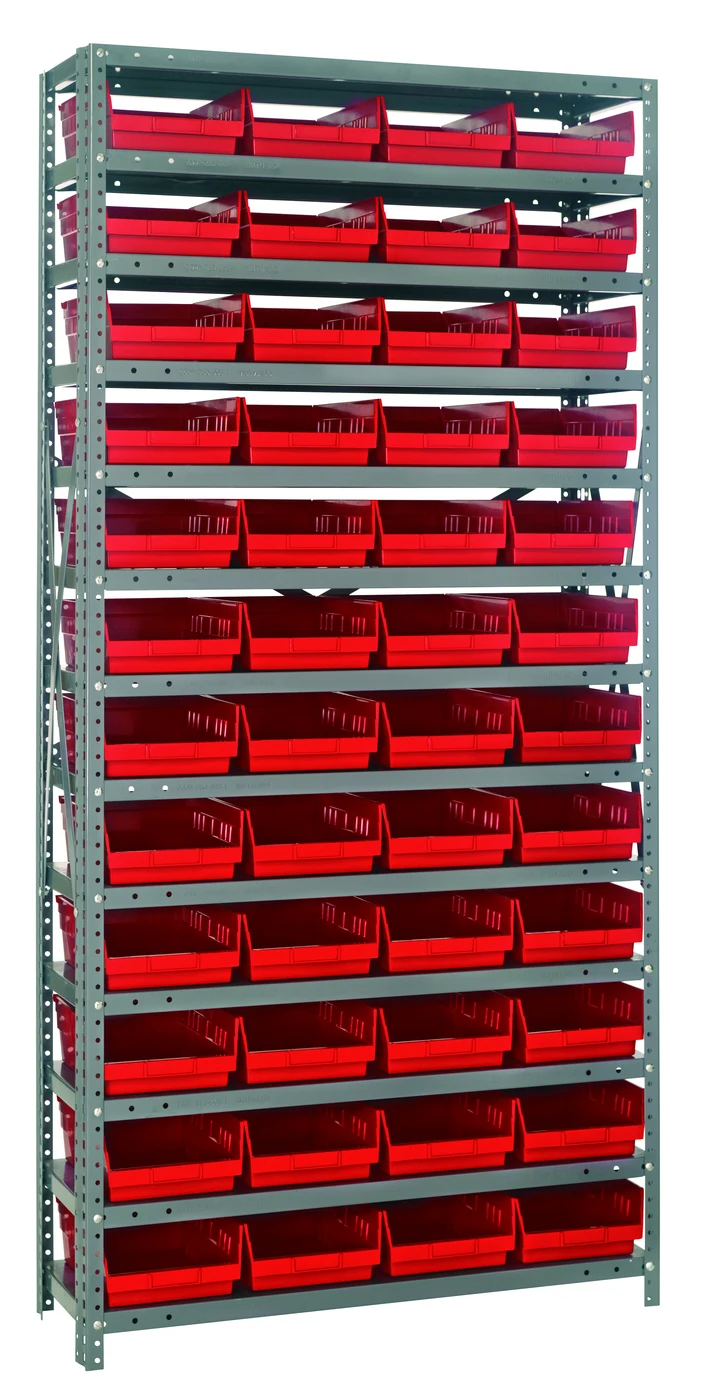 Quantum 1275-107RD Shelving Unit, 12"D x 36"L x 75"H, 400 lb capacity, Galvanized