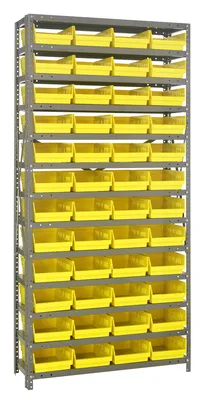 Quantum 1275-107YL Shelving Unit, 12"D x 36"L x 75"H, 400 lb capacity, Galvanized