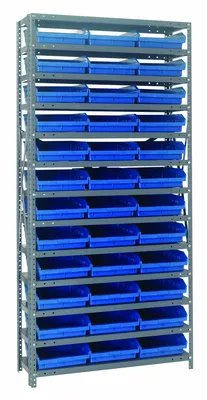 Quantum 1275-109BL Shelving Unit, 12"D x 36"L x 75"H, 400 lb capacity, Galvanized