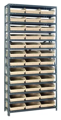 Quantum 1275-109IV Shelving Unit, 12"D x 36"L x 75"H, 400 lb capacity, Galvanized