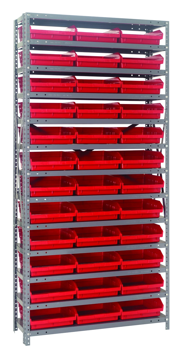 Quantum 1275-109RD Shelving Unit, 12"D x 36"L x 75"H, 400 lb capacity, Galvanized