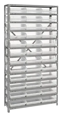 Quantum 1275-109CL Shelving Unit, 12"D x 36"L x 75"H, 400 lb capacity, Galvanized