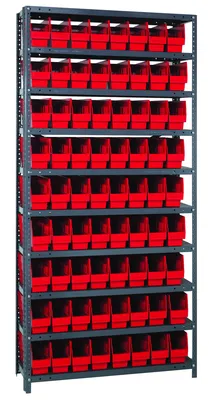 Quantum 1275-201RD Shelving Unit, 12"D x 36"L x 75"H, 400 lb capacity, Galvanized
