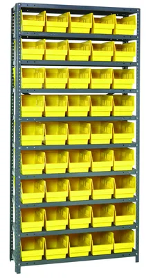 Quantum 1275-202YL Shelving Unit, 12"D x 36"L x 75"H, 400 lb capacity, Galvanized