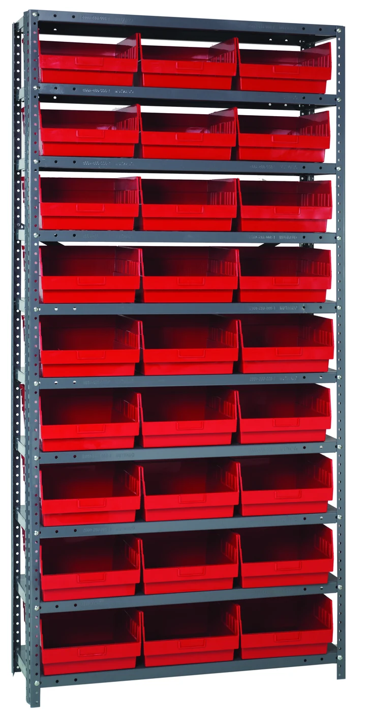 Quantum 1275-209RD Shelving Unit, 12"D x 36"L x 75"H, 400 lb capacity, Galvanized