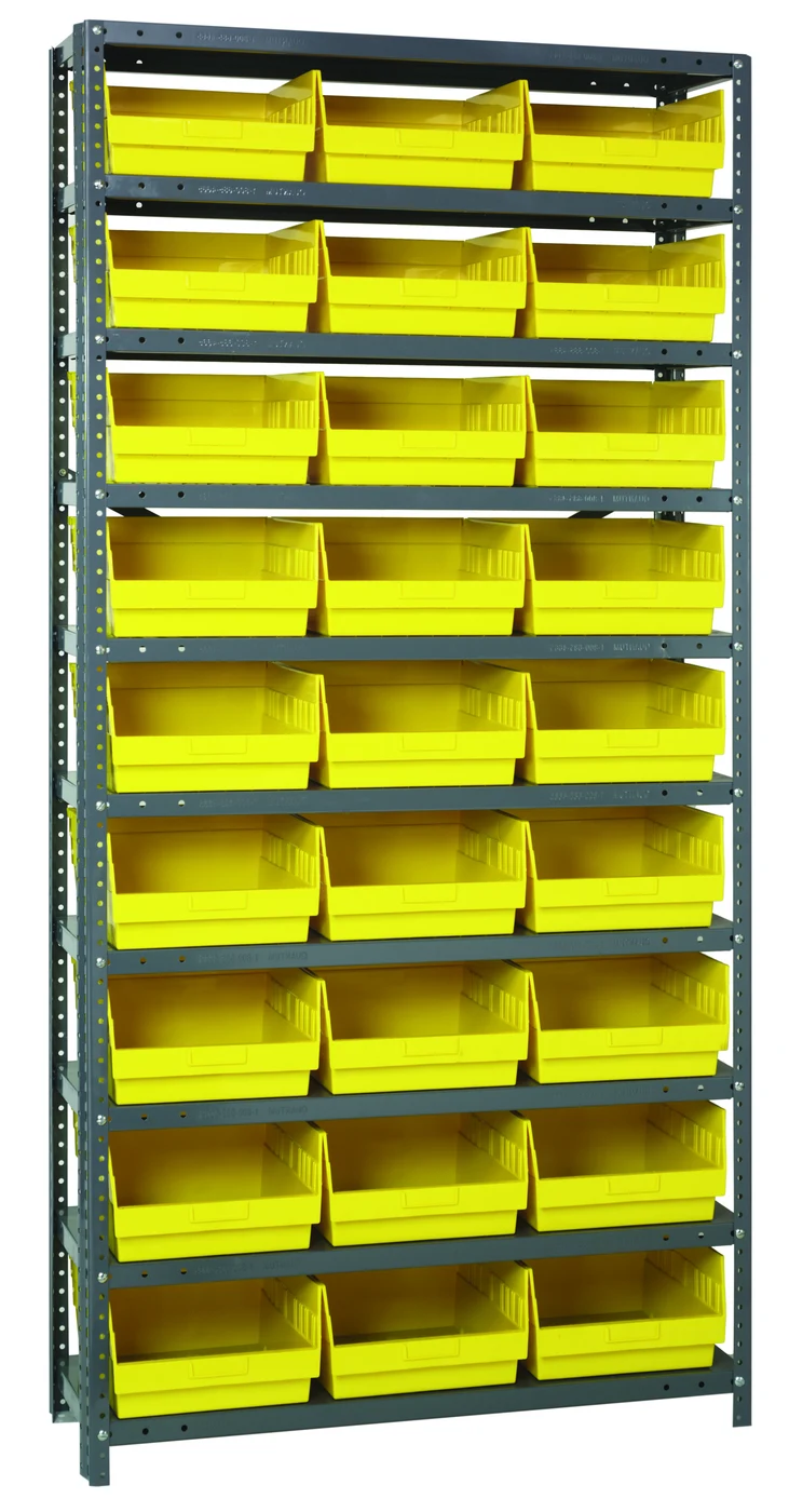 Quantum 1275-209YL Shelving Unit, 12"D x 36"L x 75"H, 400 lb capacity, Galvanized