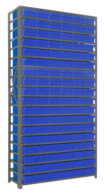 Quantum 1275-401BL Shelving Unit, 12"D x 36"L x 75"H, 400 lb capacity, Galvanized