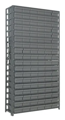 Quantum 1275-401GY Shelving Unit, 12"D x 36"L x 75"H, 400 lb capacity, Galvanized
