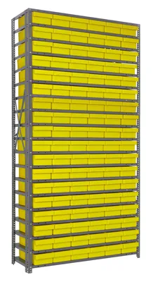 Quantum 1275-401YL Shelving Unit, 12"D x 36"L x 75"H, 400 lb capacity, Galvanized