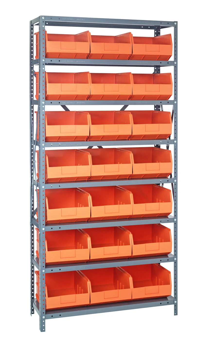 Quantum 1275-425OR Shelving Unit, 12"D x 36"L x 75"H, 400 lb capacity, Galvanized