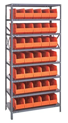 Quantum 1275-441OR Shelving Unit, 12"D x 36"L x 75"H, 400 lb capacity, Galvanized
