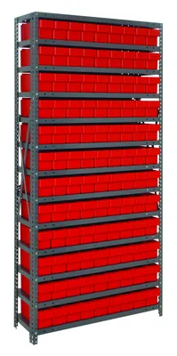 Quantum 1275-501RD Shelving Unit, 12"D x 36"L x 75"H, 400 lb capacity, Galvanized