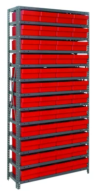 Quantum 1275-701RD Shelving Unit, 12"D x 36"L x 75"H, 400 lb capacity, Galvanized