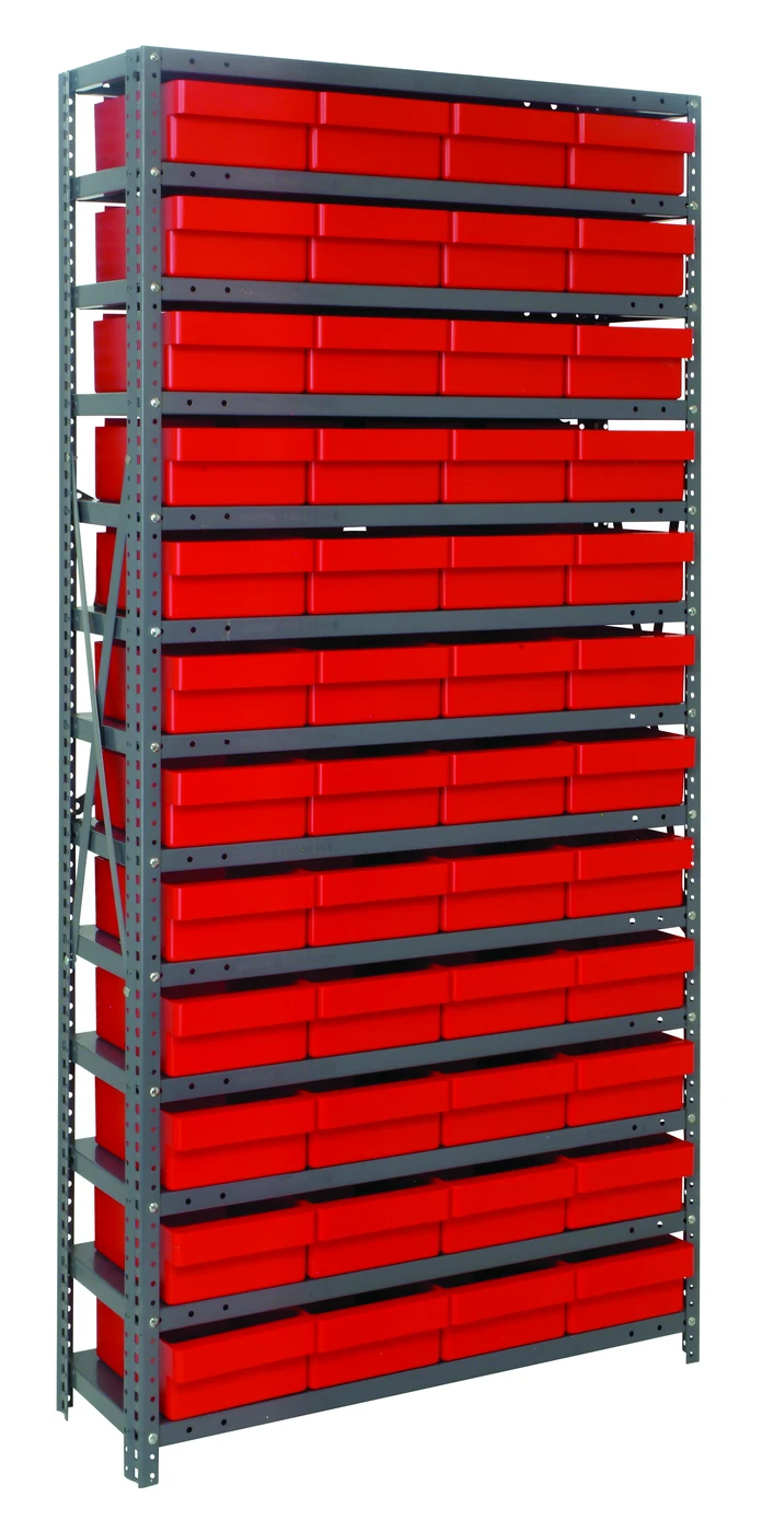 Quantum 1275-701RD Shelving Unit, 12"D x 36"L x 75"H, 400 lb capacity, Galvanized
