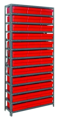 Quantum 1275-801RD Shelving Unit, 12"D x 36"L x 75"H, 400 lb capacity, Galvanized
