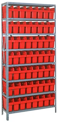 Quantum 1275-SB801RD Shelving Unit, 12"D x 36"L x 75"H, 400 lb capacity, Galvanized