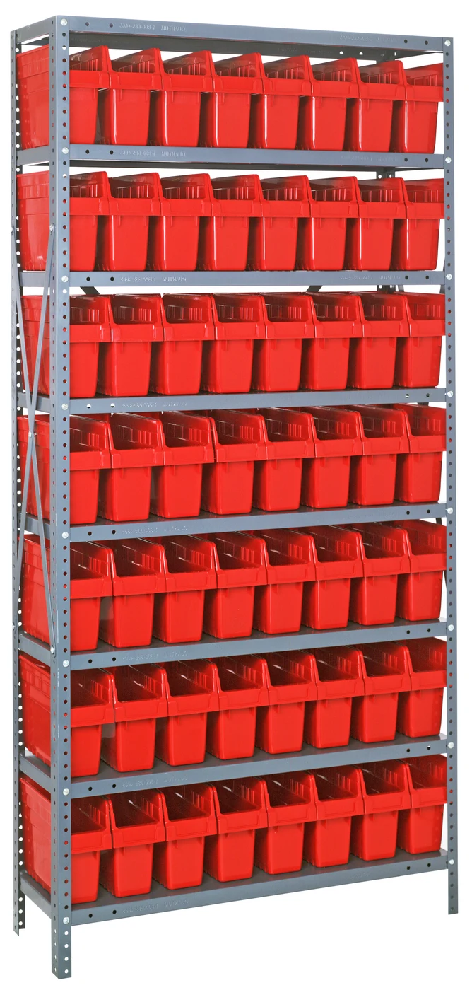 Quantum 1275-SB801RD Shelving Unit, 12"D x 36"L x 75"H, 400 lb capacity, Galvanized