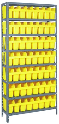 Quantum 1275-SB801YL Shelving Unit, 12"D x 36"L x 75"H, 400 lb capacity, Galvanized