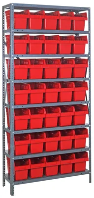 Quantum 1275-SB802RD Shelving Unit, 12"D x 36"L x 75"H, 400 lb capacity, Galvanized