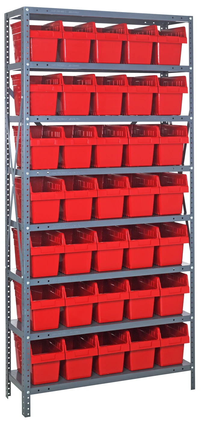 Quantum 1275-SB802RD Shelving Unit, 12"D x 36"L x 75"H, 400 lb capacity, Galvanized