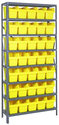 Quantum 1275-SB802YL Shelving Unit, 12"D x 36"L x 75"H, 400 lb capacity, Galvanized