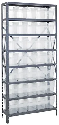 Quantum 1275-SB802CL Shelving Unit, 12"D x 36"L x 75"H, 400 lb capacity, Galvanized