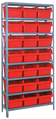 Quantum 1275-SB809RD Shelving Unit, 12"D x 36"L x 75"H, 400 lb capacity, Galvanized