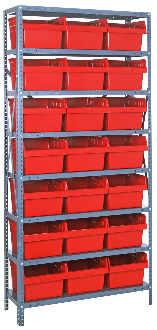 Quantum 1275-SB809RD Shelving Unit, 12"D x 36"L x 75"H, 400 lb capacity, Galvanized