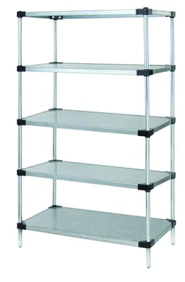 Quantum WR54-2442SG-5 Solid Shelving Starter Kit, 42"W x 24"D x 54"H, 400-600 lb capacity, Galvanized