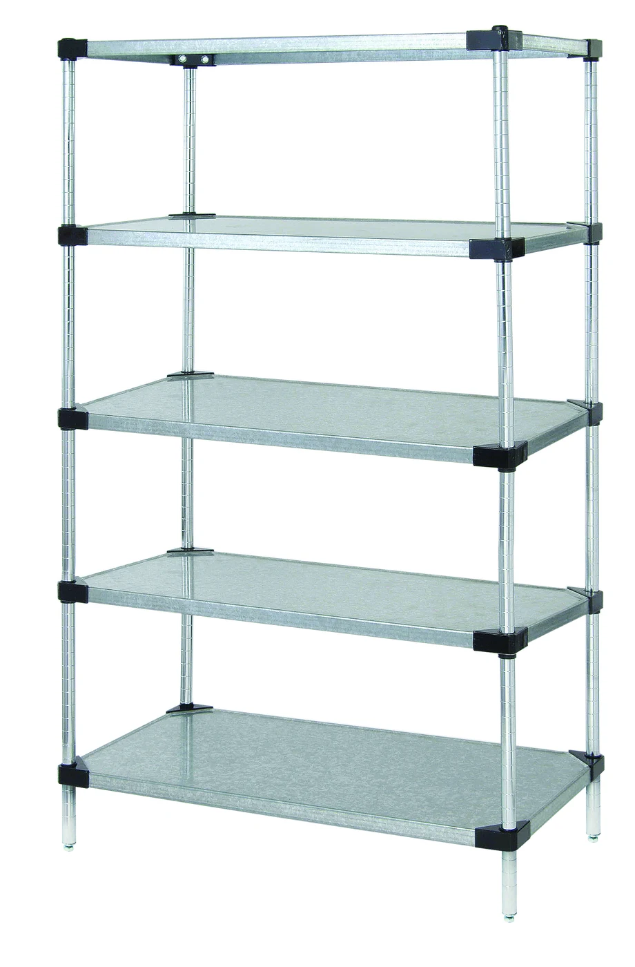 Quantum WR54-2442SG-5 Solid Shelving Starter Kit, 42"W x 24"D x 54"H, 400-600 lb capacity, Galvanized