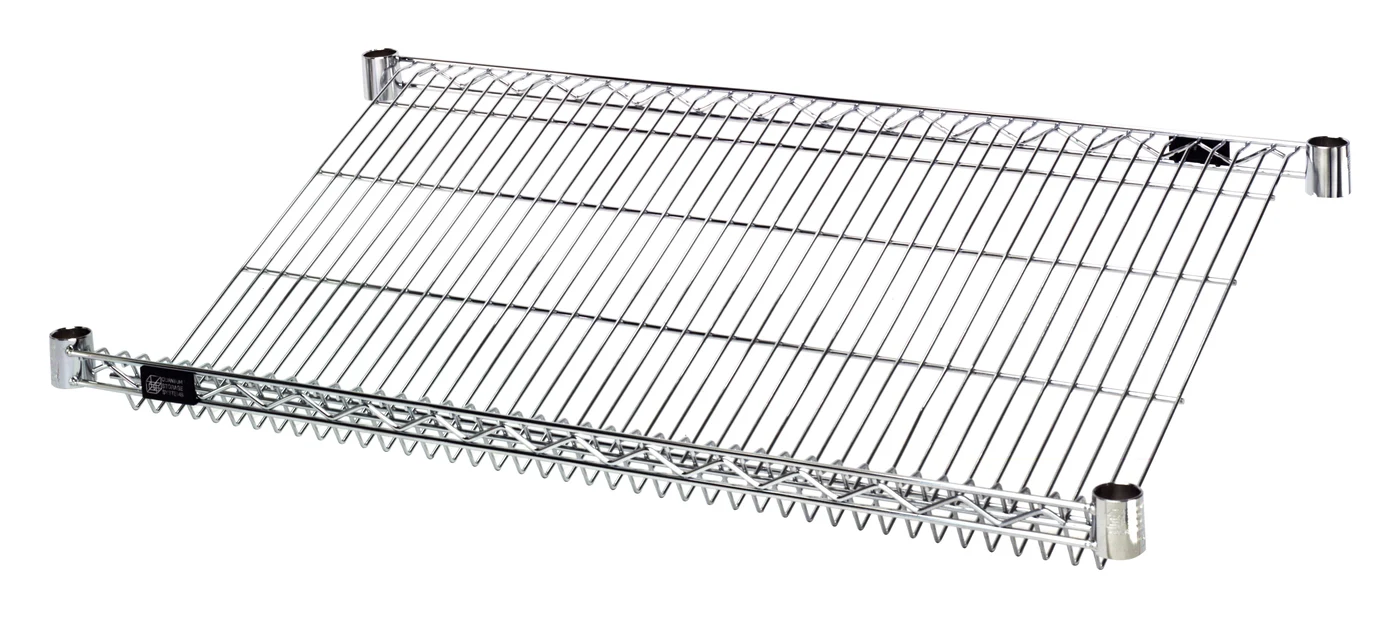 Quantum 2448SL Slanted Wire Shelf, 48"W x 24"D, 400 lb capacity, Galvanized