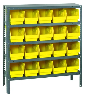 Quantum 1839-204YL Shelving Unit, 18"D x 36"L x 39"H, 400 lb capacity, Galvanized