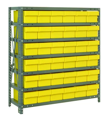 Quantum 1839-602YL Shelving Unit, 18"D x 36"L x 39"H, 400 lb capacity, Galvanized