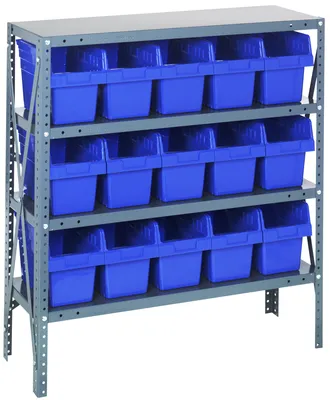 Quantum 1839-SB804BL Shelving Unit, 18"D x 36"L x 39"H, 400 lb capacity, Galvanized