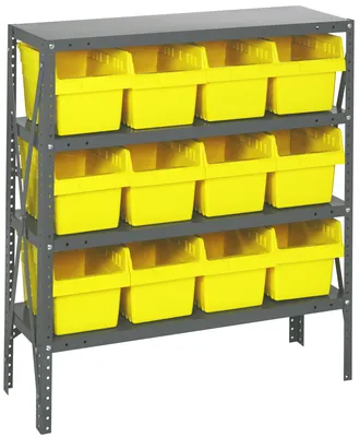 Quantum 1839-SB808YL Shelving Unit, 18"D x 36"L x 39"H, 400 lb capacity, Galvanized