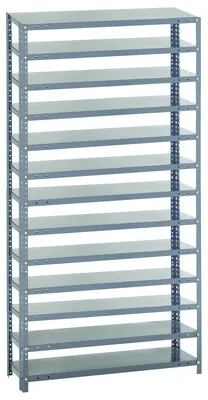 Quantum 1875-000 Shelving Unit, 18"D x 36"L x 75"H, 400 lb capacity, Galvanized