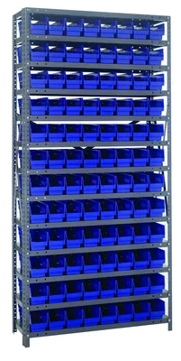 Quantum 1875-103BL Shelving Unit, 18"D x 36"L x 75"H, 400 lb capacity, Galvanized
