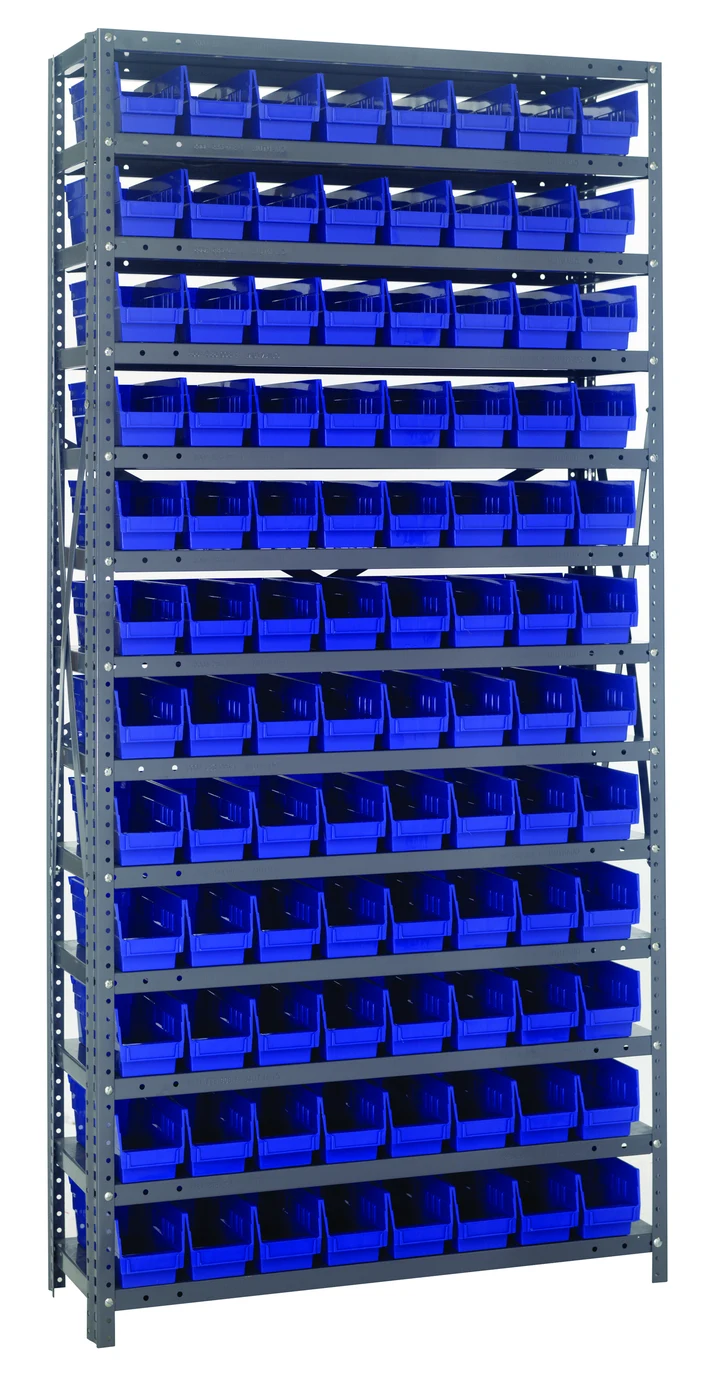 Quantum 1875-103BL Shelving Unit, 18"D x 36"L x 75"H, 400 lb capacity, Galvanized