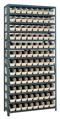 Quantum 1875-103IV Shelving Unit, 18"D x 36"L x 75"H, 400 lb capacity, Galvanized