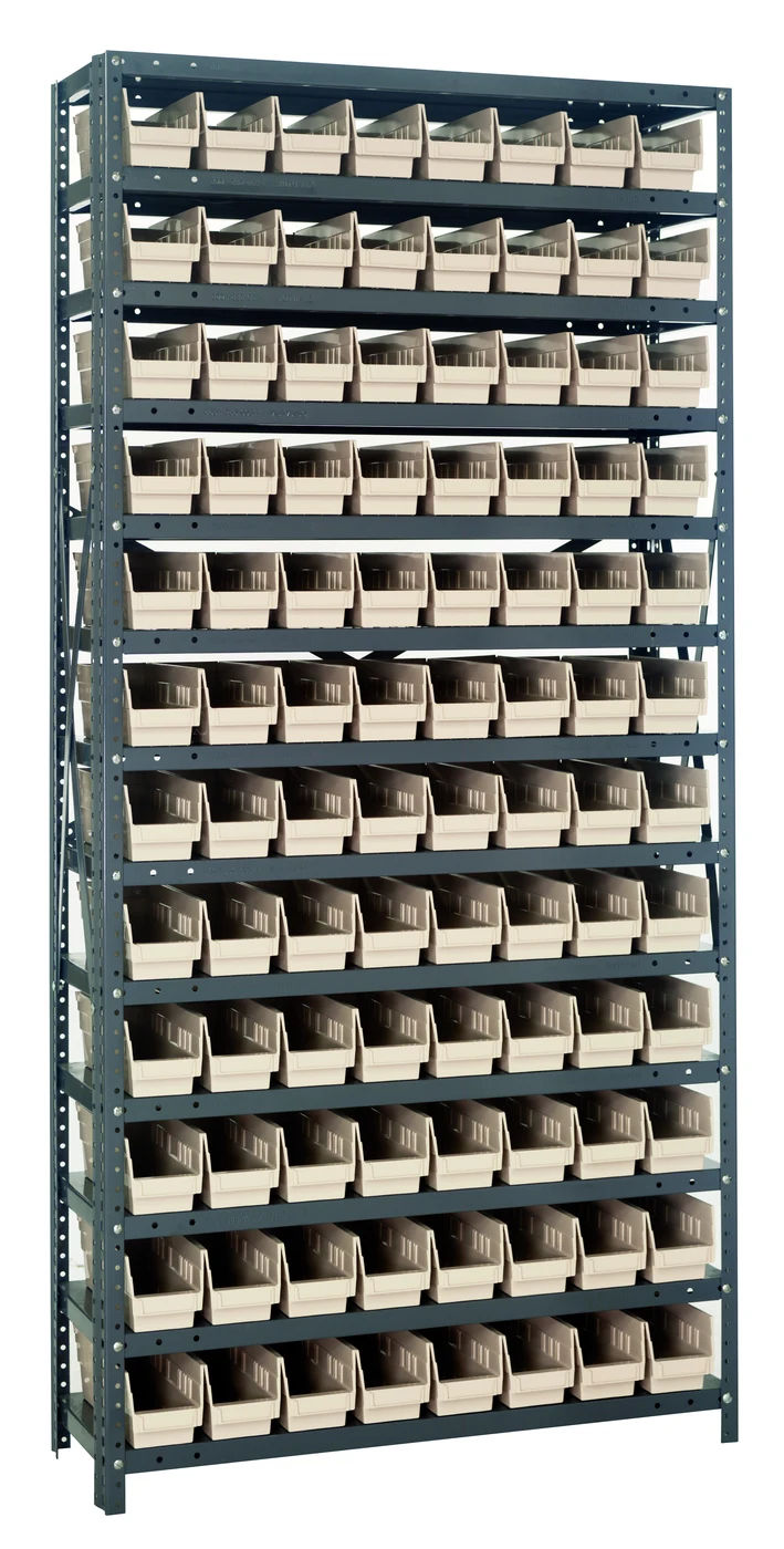 Quantum 1875-103IV Shelving Unit, 18"D x 36"L x 75"H, 400 lb capacity, Galvanized