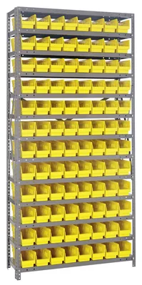 Quantum 1875-103YL Shelving Unit, 18"D x 36"L x 75"H, 400 lb capacity, Galvanized
