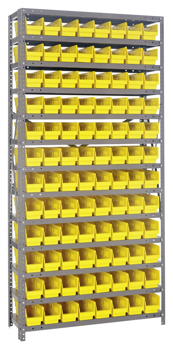 Quantum 1875-103YL Shelving Unit, 18"D x 36"L x 75"H, 400 lb capacity, Galvanized