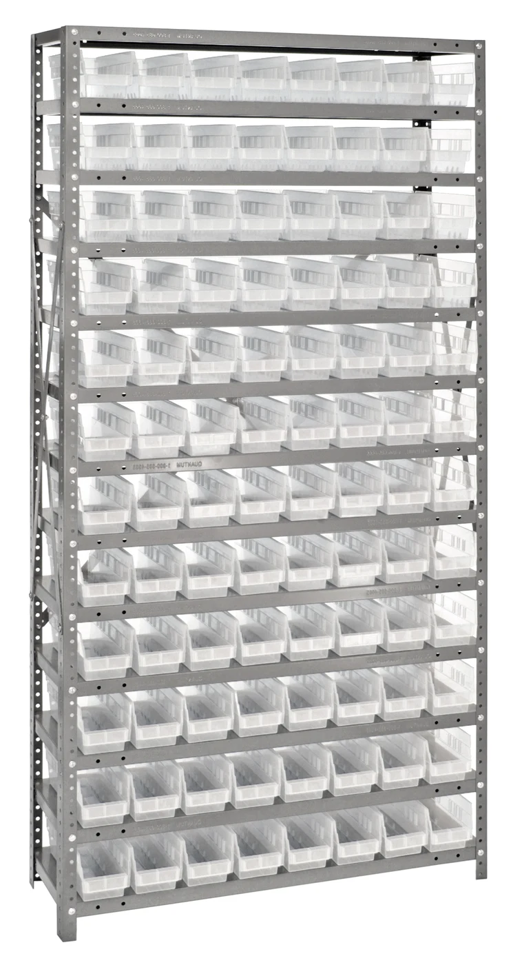 Quantum 1875-103CL Shelving Unit, 18"D x 36"L x 75"H, 400 lb capacity, Galvanized
