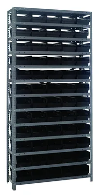Quantum 1875-104BK Shelving Unit, 18"D x 36"L x 75"H, 400 lb capacity, Galvanized