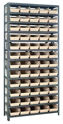 Quantum 1875-104IV Shelving Unit, 18"D x 36"L x 75"H, 400 lb capacity, Galvanized