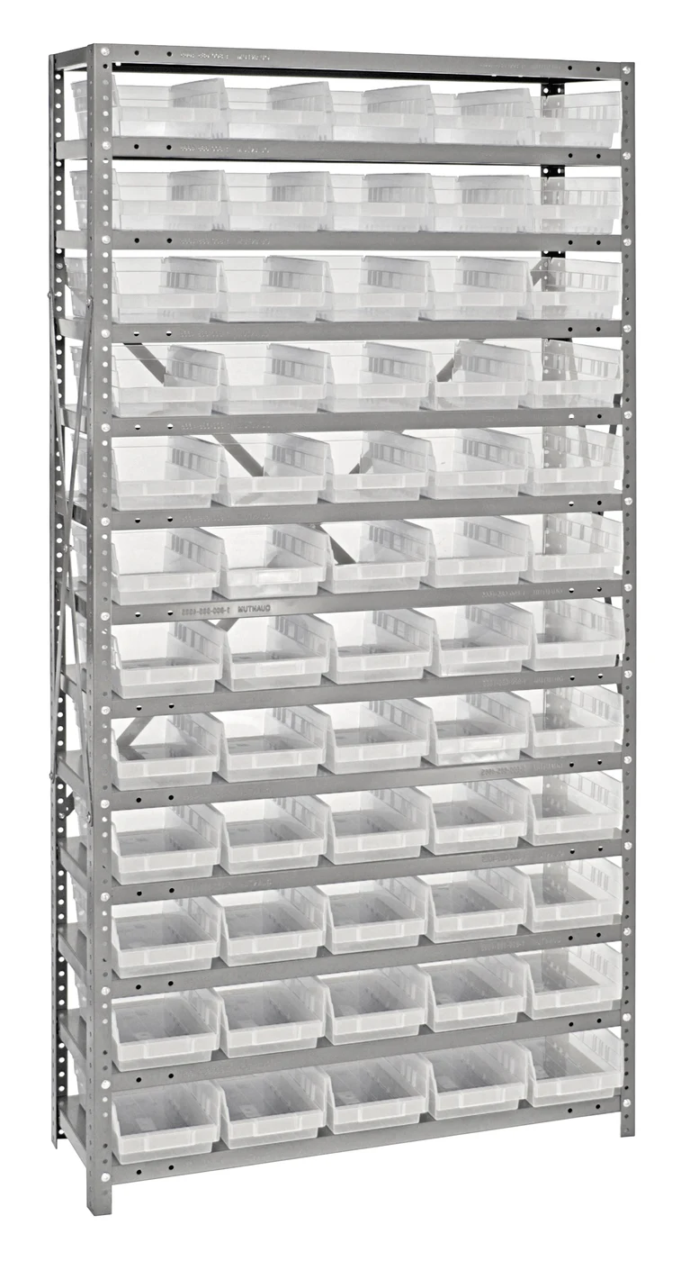 Quantum 1875-104CL Shelving Unit, 18"D x 36"L x 75"H, 400 lb capacity, Galvanized