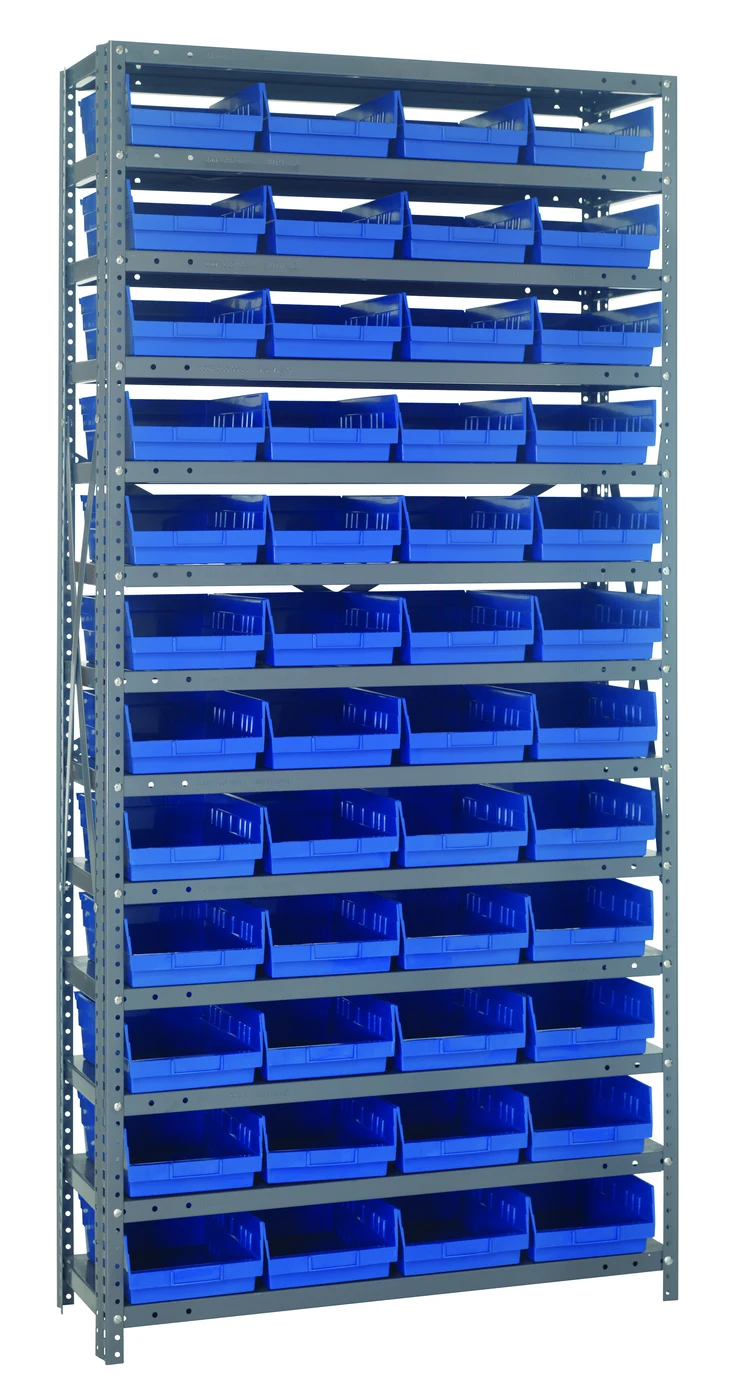 Quantum 1875-108BL Shelving Unit, 18"D x 36"L x 75"H, 400 lb capacity, Galvanized